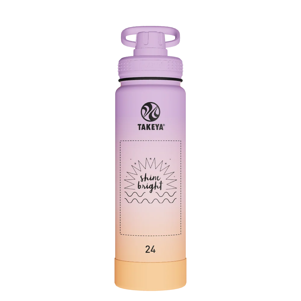 Takeya Actives Water Bottle With Spout Lid - 24oz Golden Hour - Model 51395-TAKEYA-ACTIVES-WATER-BOTTLE-WITH-SPOUT-LID-CUSTOMIZED-219-24OZ-GOLDEN-HOUR