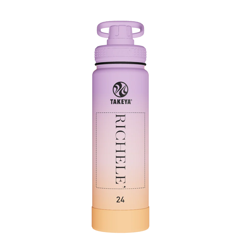 Takeya Actives Water Bottle With Spout Lid - 24oz Golden Hour - Model 51395-TAKEYA-ACTIVES-WATER-BOTTLE-WITH-SPOUT-LID-CUSTOMIZED-238-24OZ-GOLDEN-HOUR