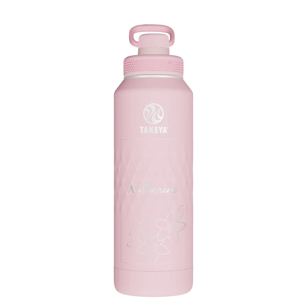Takeya Sport Water Bottle - 40oz Peony Spout