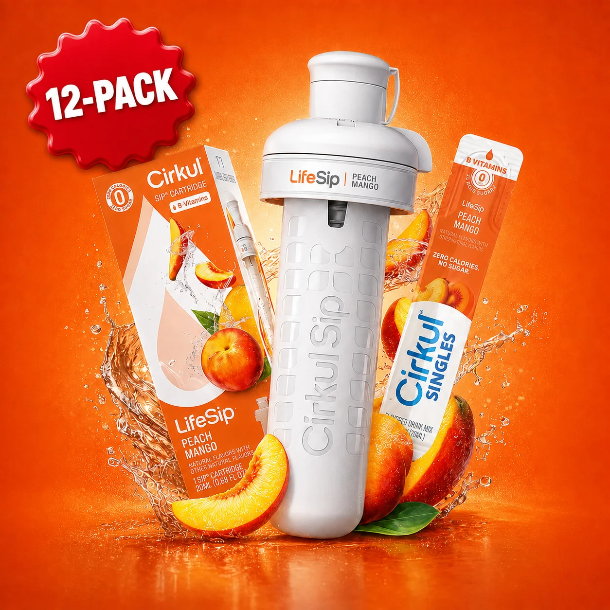 Cirkul 12-Pack LifeSip® Peach Mango + FREE 12-Pack