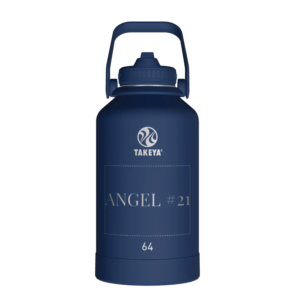 Takeya Actives Water Bottle With Straw Lid - 64oz Midnight - Model 51194-TAKEYA-ACTIVES-WATER-BOTTLE-WITH-STRAW-LID-CUSTOMIZED-17-64OZ-MIDNIGHT