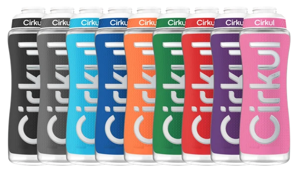 Cirkul 32oz. Grip Squeeze Plastic Bottle & Sport Lid - Model GRPSQZ32LIDSPORTWHTBLK