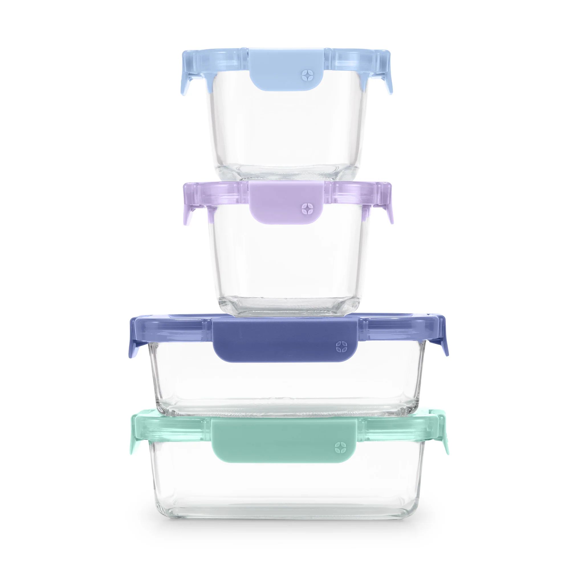 Ello Color Lock® Glass 8pc Mixed Meal Prep Set