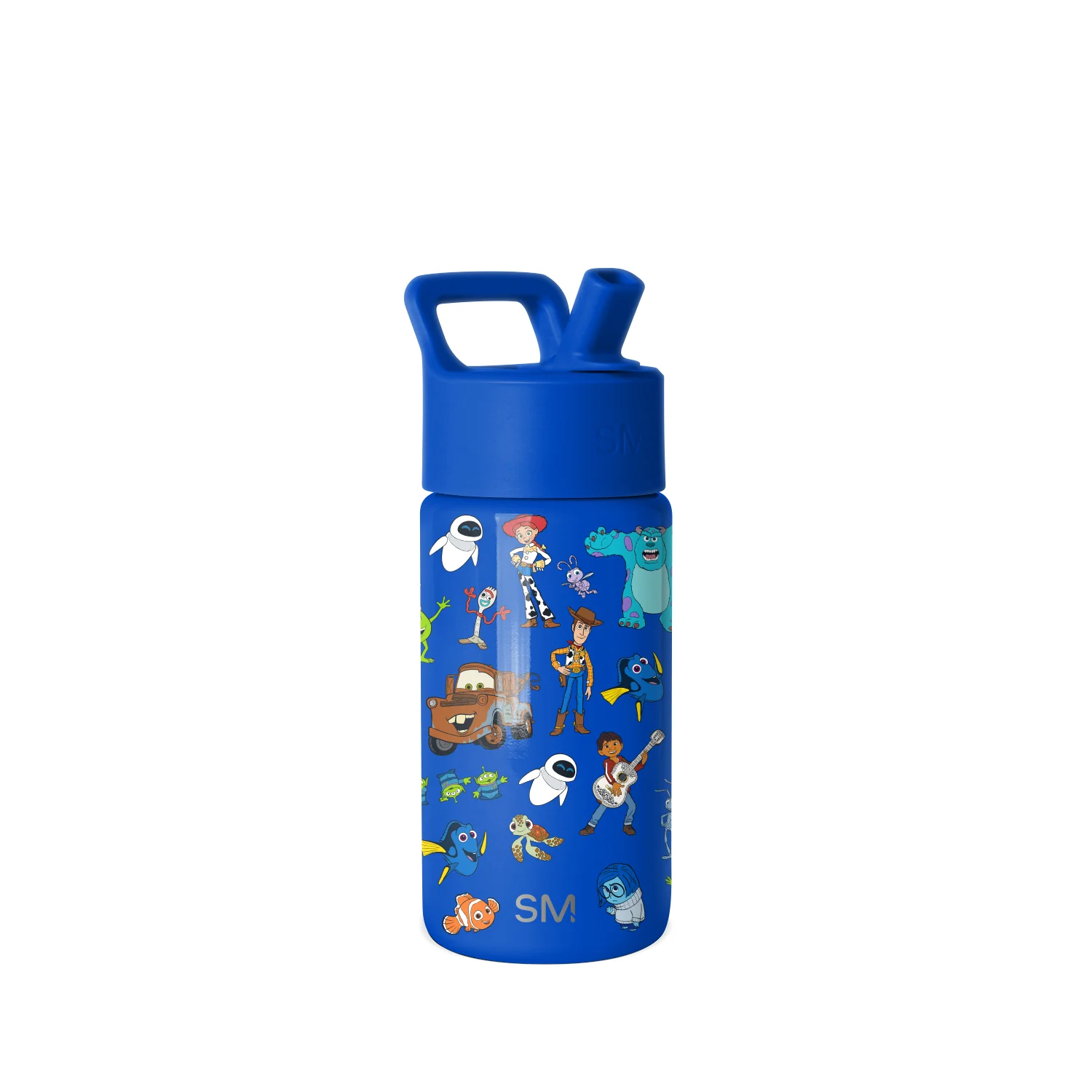 Simple Modern Summit Kids Water Bottle with Straw Lid - 14oz Pixar Mashup On Blue
