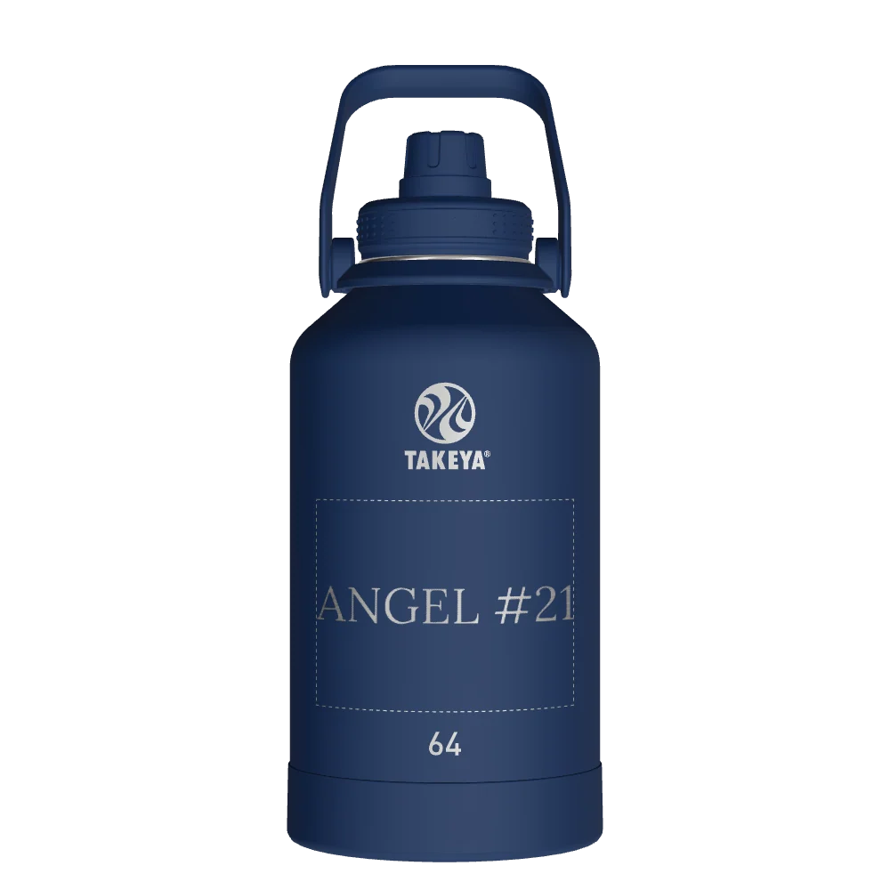 Takeya Actives Water Bottle With Spout Lid - 64oz Midnight - Model 51114-TAKEYA-ACTIVES-WATER-BOTTLE-WITH-SPOUT-LID-CUSTOMIZED-84-64OZ-MIDNIGHT