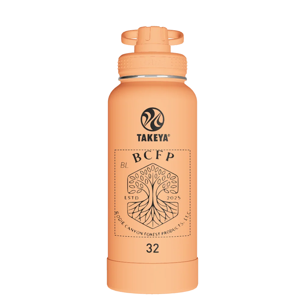 Takeya Actives Water Bottle With Spout Lid - 32oz Tart Orange - Model 51036-TAKEYA-ACTIVES-WATER-BOTTLE-WITH-SPOUT-LID-CUSTOMIZED-363-32OZ-TART-ORANGE