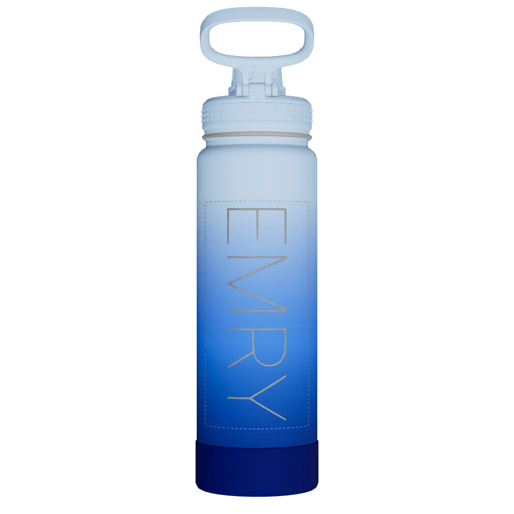 Takeya Actives Water Bottle With Spout Lid - 24oz Pacific Blue - Model 51396-TAKEYA-ACTIVES-WATER-BOTTLE-WITH-SPOUT-LID-CUSTOMIZED-418-24OZ-PACIFIC-BLUE