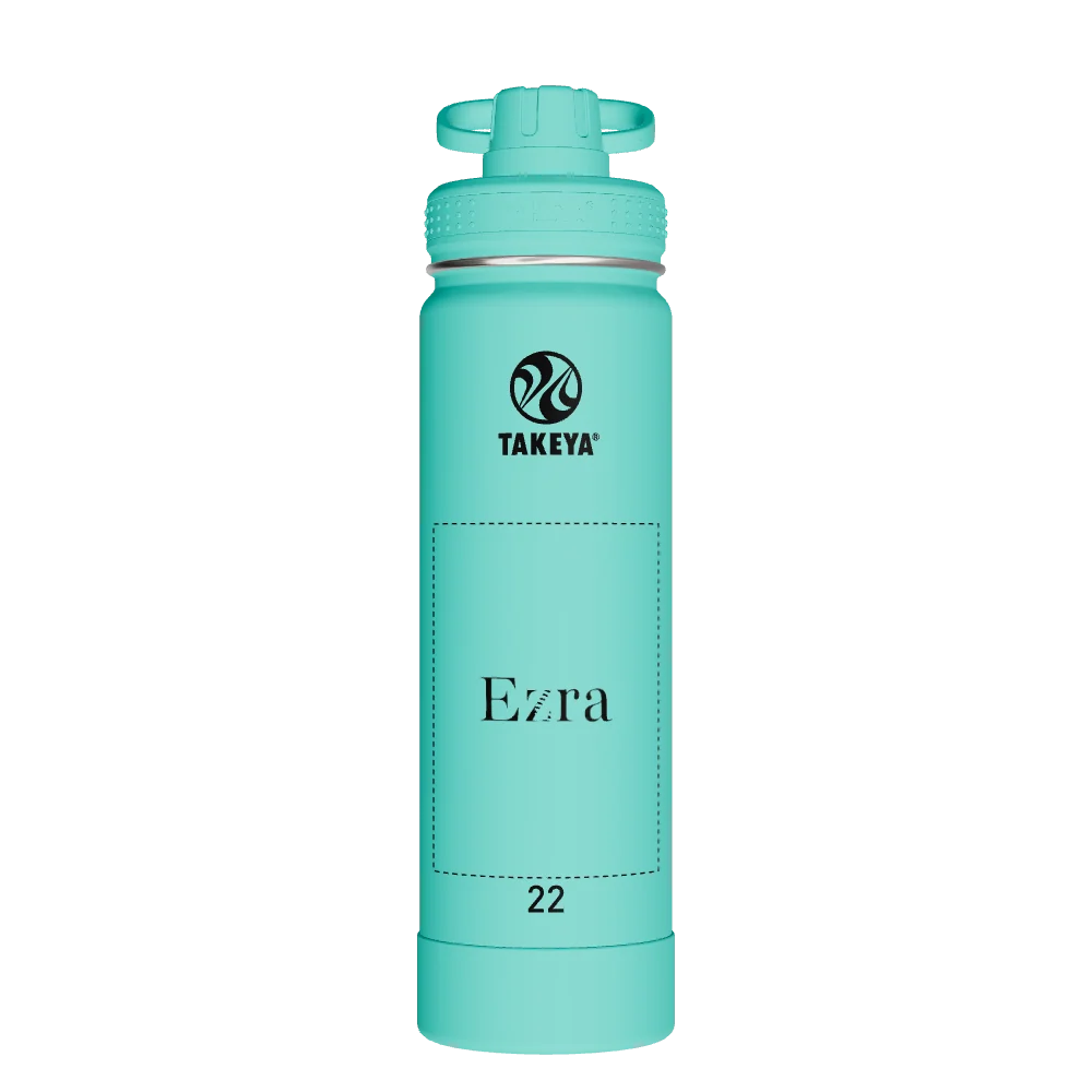 Takeya Actives Water Bottle With Spout Lid - 22oz Teal - Model 50301-TAKEYA-ACTIVES-WATER-BOTTLE-WITH-SPOUT-LID-CUSTOMIZED-51-22OZ-TEAL