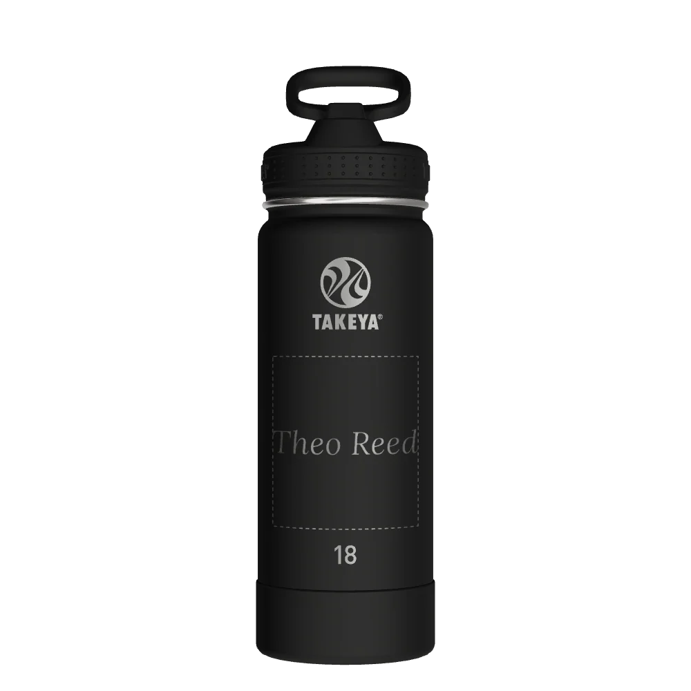 Takeya Actives Water Bottle With Straw Lid - 18oz Onyx
