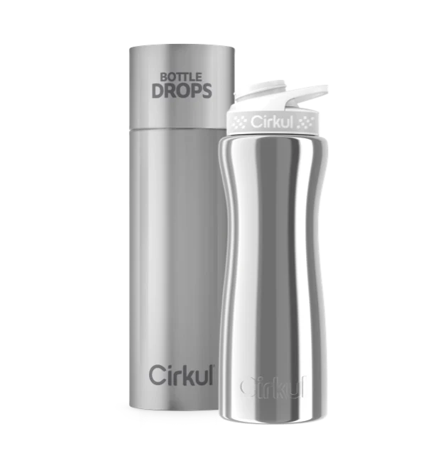 Cirkul Limited Edition: 22oz. Silver Chrome Stainless Steel Bottle & Lid