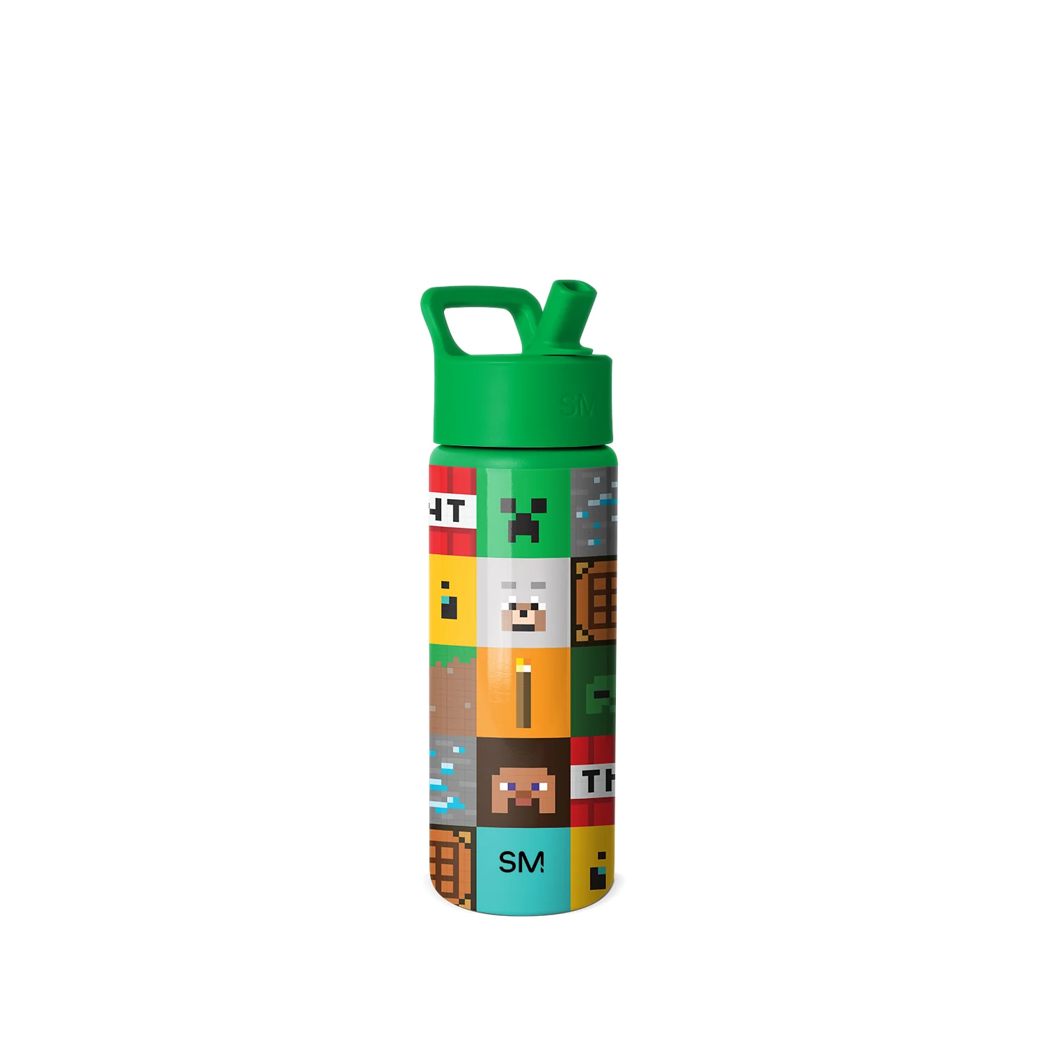 Simple Modern Summit Kids Water Bottle with Straw Lid - 18oz Minecraft Mashup