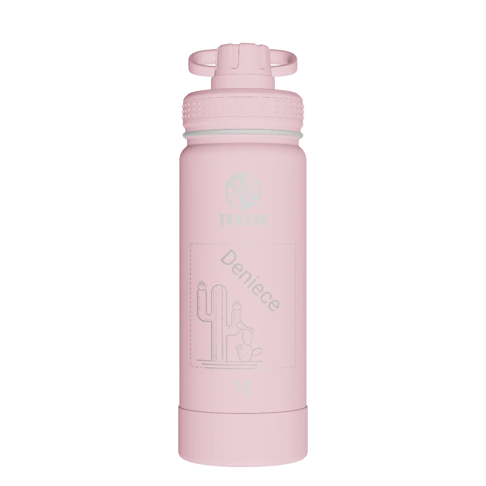 Takeya Actives Water Bottle With Spout Lid - 18oz Blush - Model 51079-TAKEYA-ACTIVES-WATER-BOTTLE-WITH-SPOUT-LID-CUSTOMIZED-335-18OZ-BLUSH