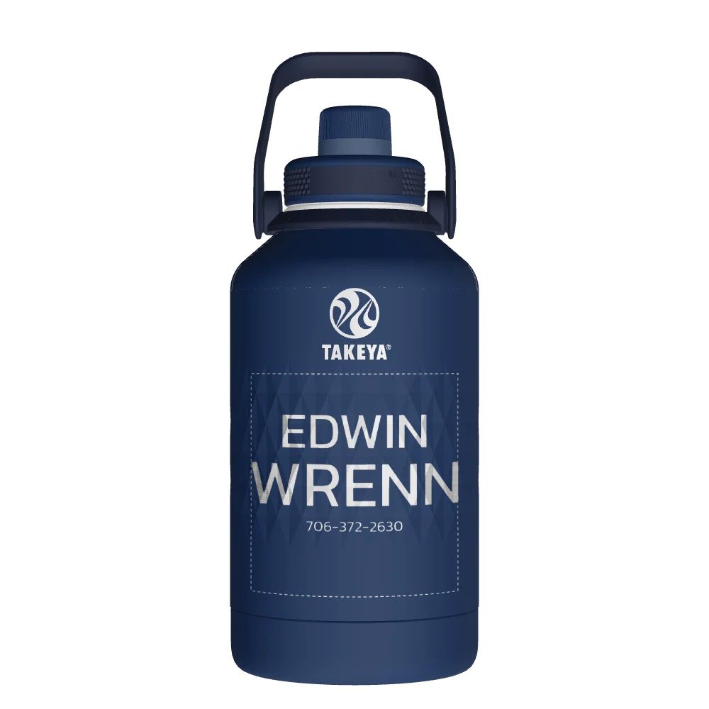 Takeya Sport Water Bottle - 64oz Indigo Spout - Model 51364-TAKEYA-SPORT-WATER-BOTTLE-CUSTOMIZED-126-64OZ-INDIGO-SPOUT