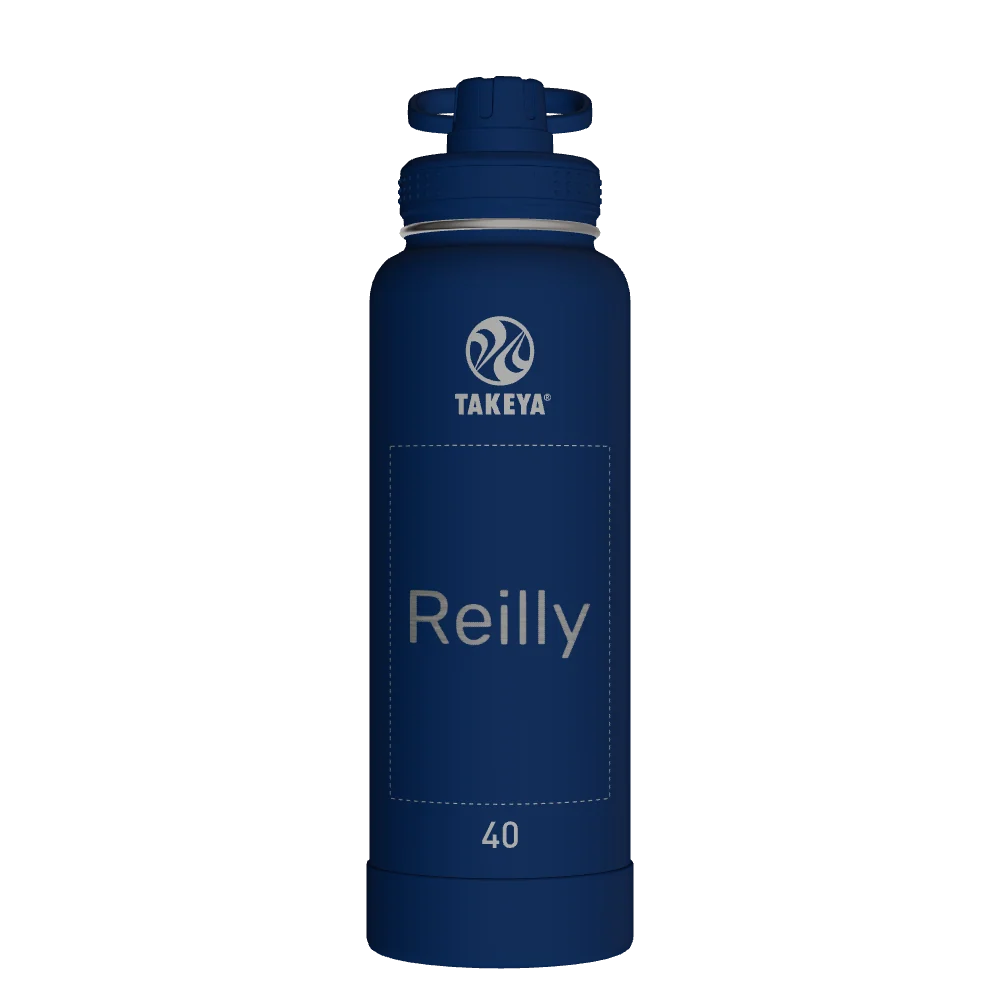 Takeya Actives Water Bottle With Spout Lid - 40oz Midnight - Model 51004-TAKEYA-ACTIVES-WATER-BOTTLE-WITH-SPOUT-LID-CUSTOMIZED-277-40OZ-MIDNIGHT