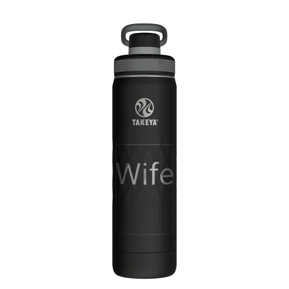 Takeya Sport Water Bottle - 22oz Obsidian Spout - Model 51315-TAKEYA-SPORT-WATER-BOTTLE-CUSTOMIZED-81-22OZ-OBSIDIAN-SPOUT