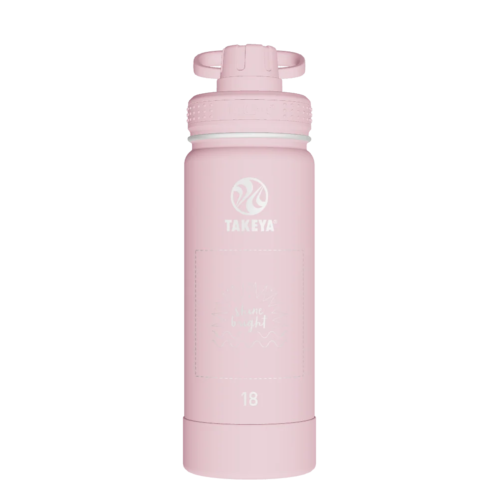 Takeya Actives Water Bottle With Spout Lid - 18oz Blush - Model 51079-TAKEYA-ACTIVES-WATER-BOTTLE-WITH-SPOUT-LID-CUSTOMIZED-318-18OZ-BLUSH