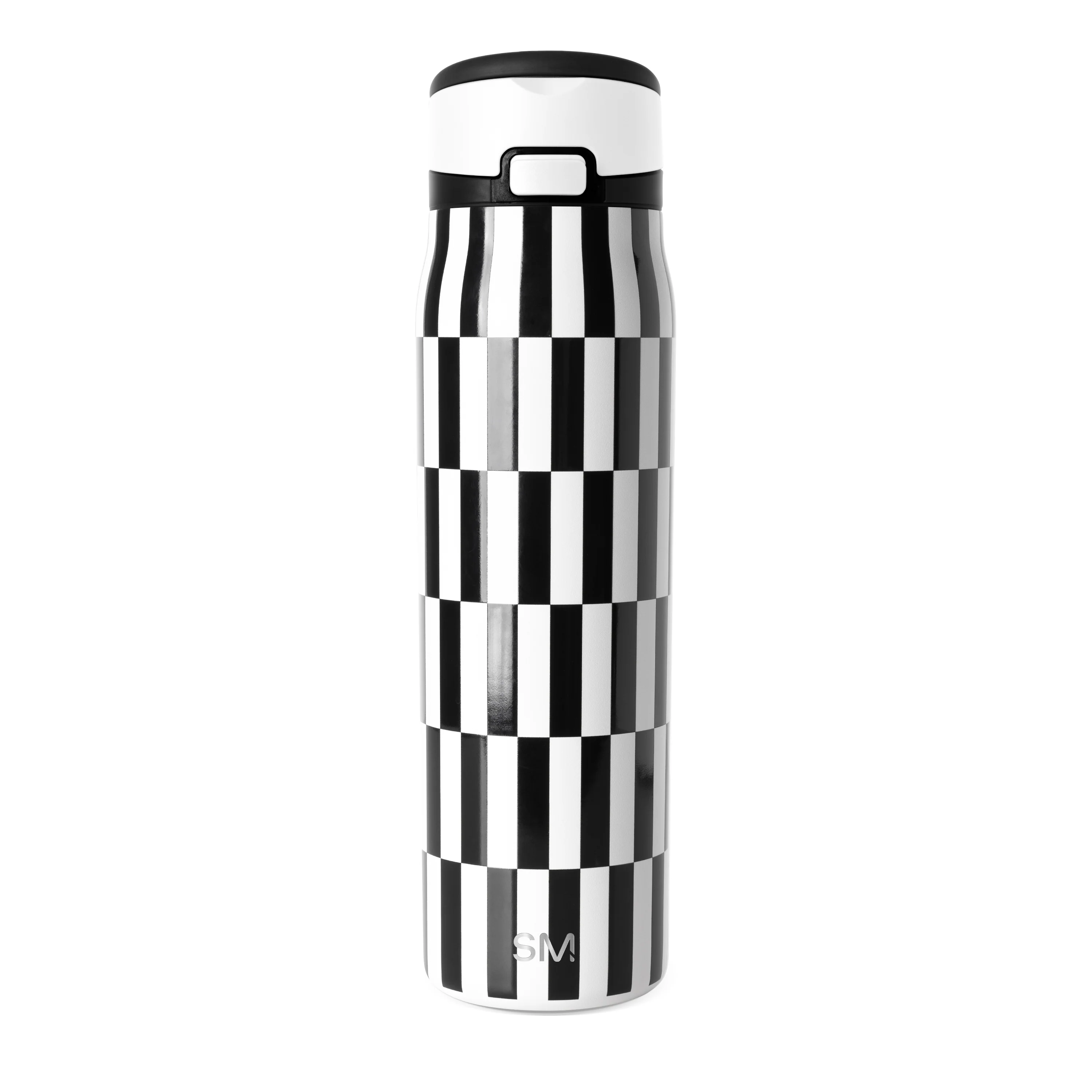 Simple Modern Mesa Loop with Covered Straw - 30oz Black and White Hopscotch