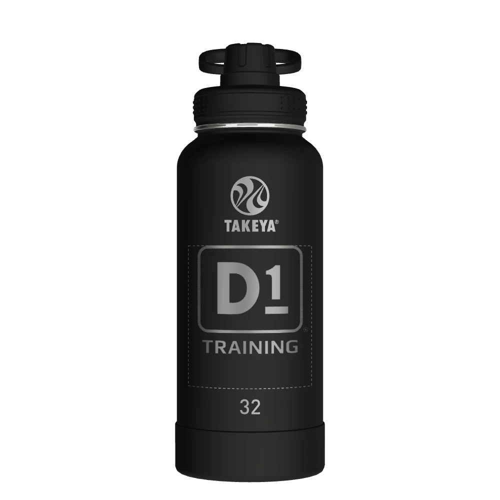 Takeya Actives Water Bottle With Spout Lid - 32oz Onyx - Model 51020-TAKEYA-ACTIVES-WATER-BOTTLE-WITH-SPOUT-LID-CUSTOMIZED-405-32OZ-ONYX