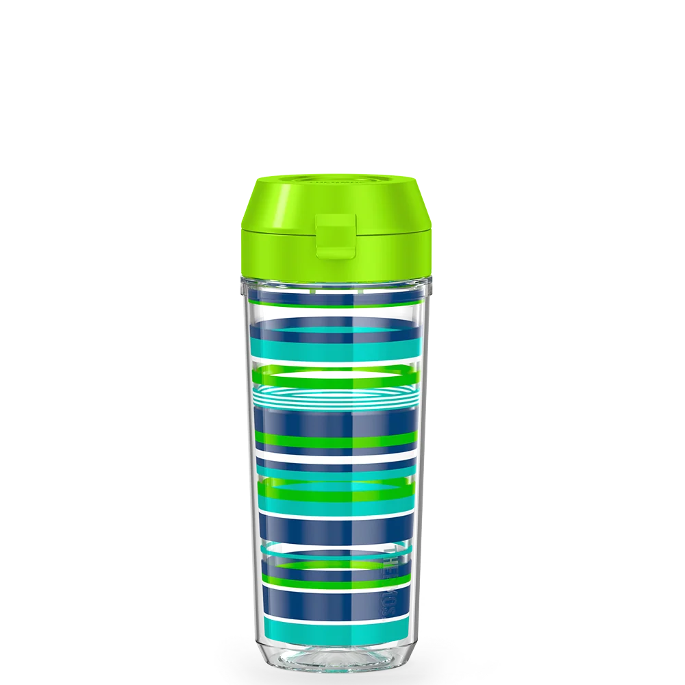 THERMOS 18oz Double Wall Water Bottle Navy Stripes