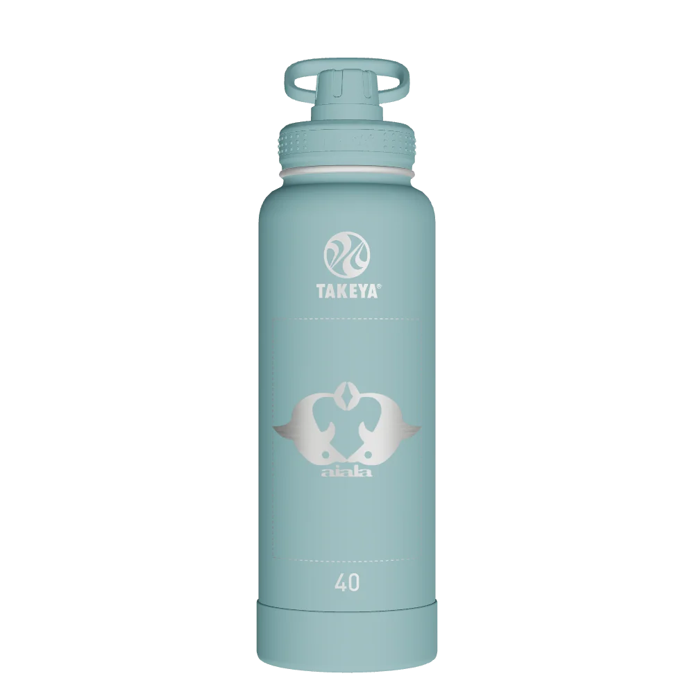 Takeya Actives Water Bottle With Spout Lid - 40oz Sage - Model 52003-TAKEYA-ACTIVES-WATER-BOTTLE-WITH-SPOUT-LID-CUSTOMIZED-307-40OZ-SAGE