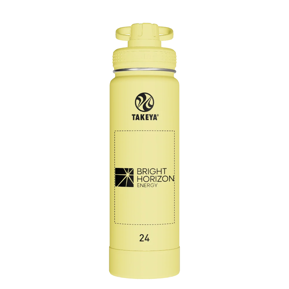 Takeya Actives Water Bottle With Spout Lid - 24oz Canary - Model 51187-TAKEYA-ACTIVES-WATER-BOTTLE-WITH-SPOUT-LID-CUSTOMIZED-328-24OZ-CANARY