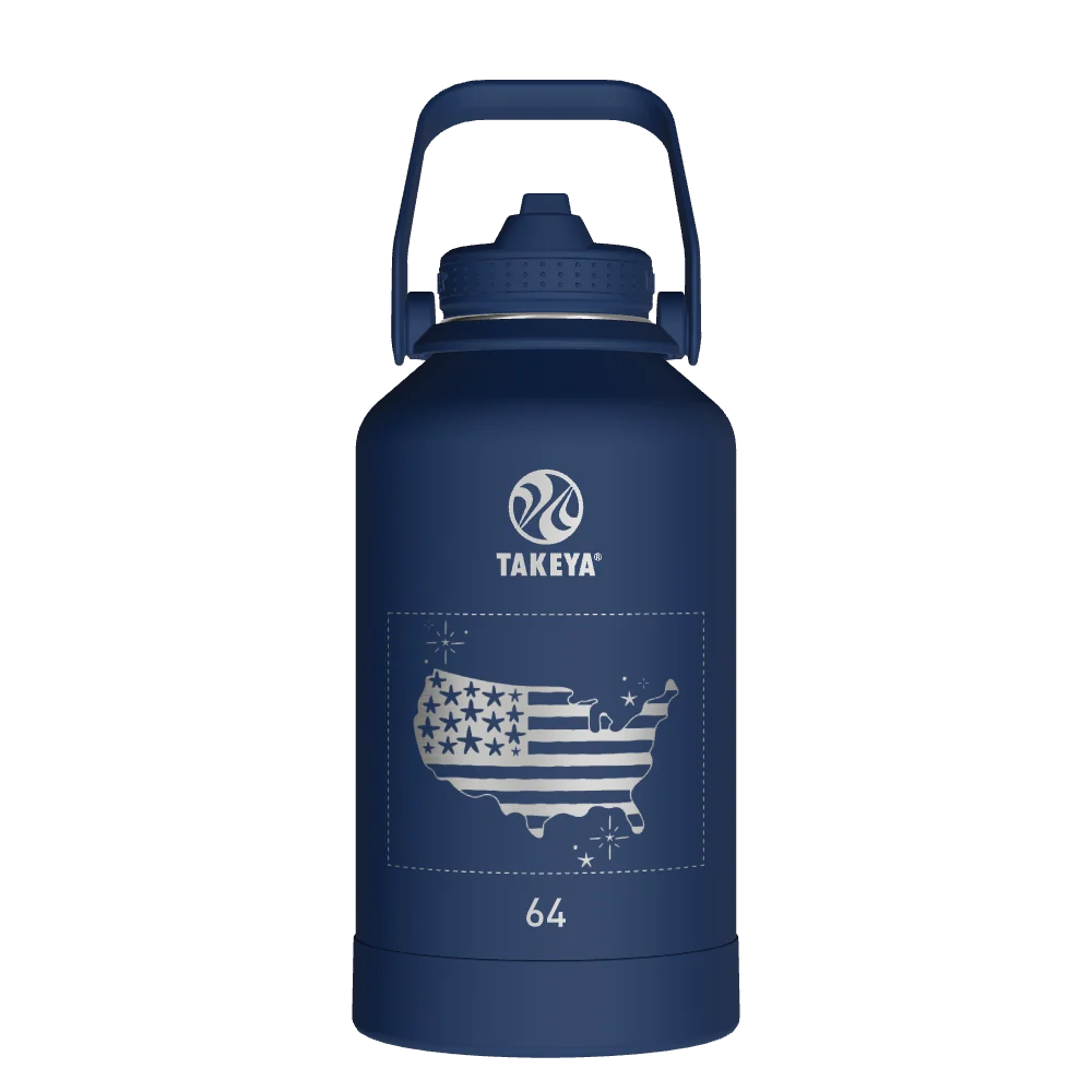 Takeya Actives Water Bottle With Straw Lid - 64oz Midnight - Model 51194-TAKEYA-ACTIVES-WATER-BOTTLE-WITH-STRAW-LID-CUSTOMIZED-135-64OZ-MIDNIGHT