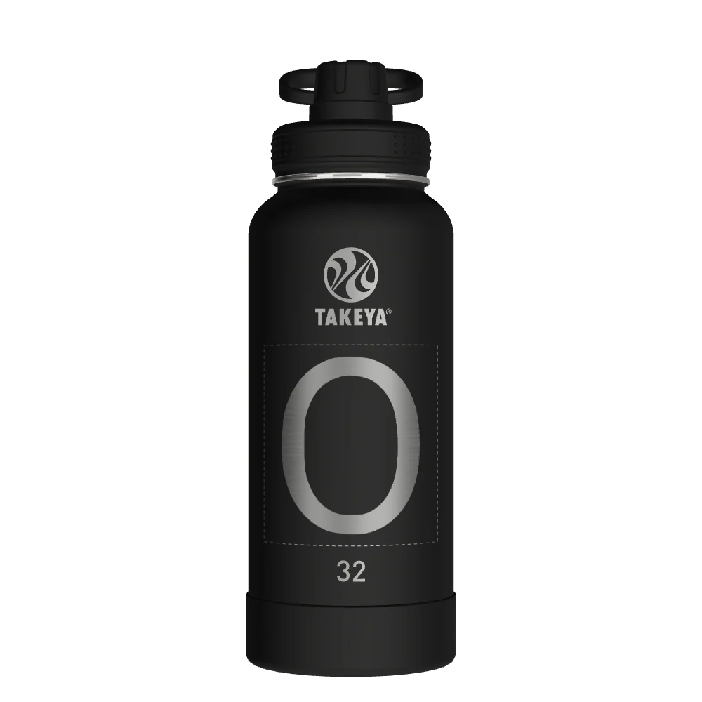 Takeya Actives Water Bottle With Spout Lid - 32oz Onyx - Model 51020-TAKEYA-ACTIVES-WATER-BOTTLE-WITH-SPOUT-LID-CUSTOMIZED-438-32OZ-ONYX