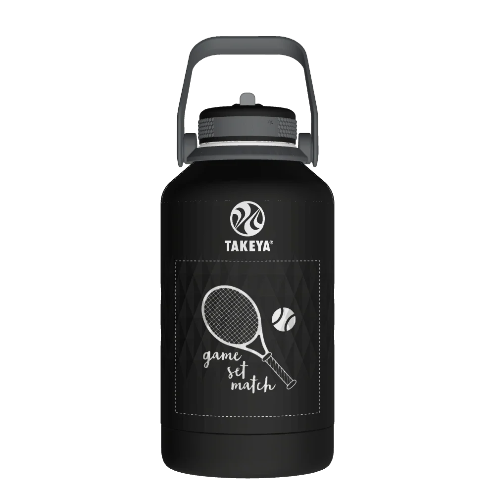Takeya Sport Water Bottle - 64oz Obsidian Straw - Model 51365-TAKEYA-SPORT-WATER-BOTTLE-CUSTOMIZED-256-64OZ-OBSIDIAN-STRAW