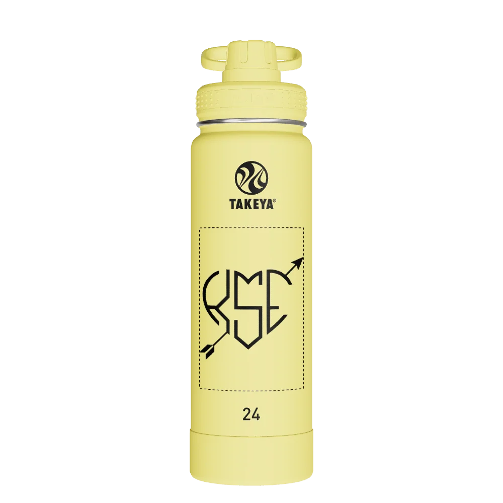 Takeya Actives Water Bottle With Spout Lid - 24oz Canary - Model 51187-TAKEYA-ACTIVES-WATER-BOTTLE-WITH-SPOUT-LID-CUSTOMIZED-230-24OZ-CANARY