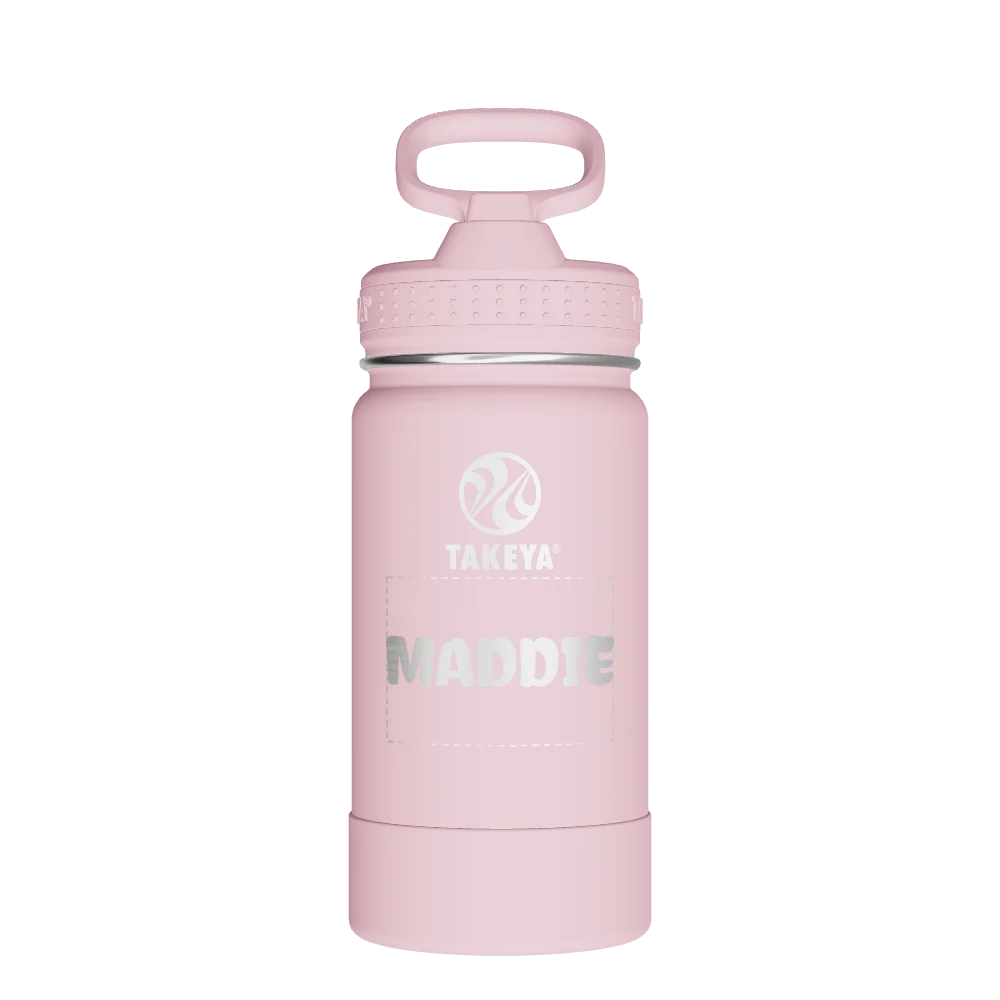 Takeya Actives Kids Water Bottle With Straw Lid - 14oz Blush - Model 51141-TAKEYA-ACTIVES-KIDS-WATER-BOTTLE-WITH-STRAW-LID-CUSTOMIZED-68-14OZ-BLUSH