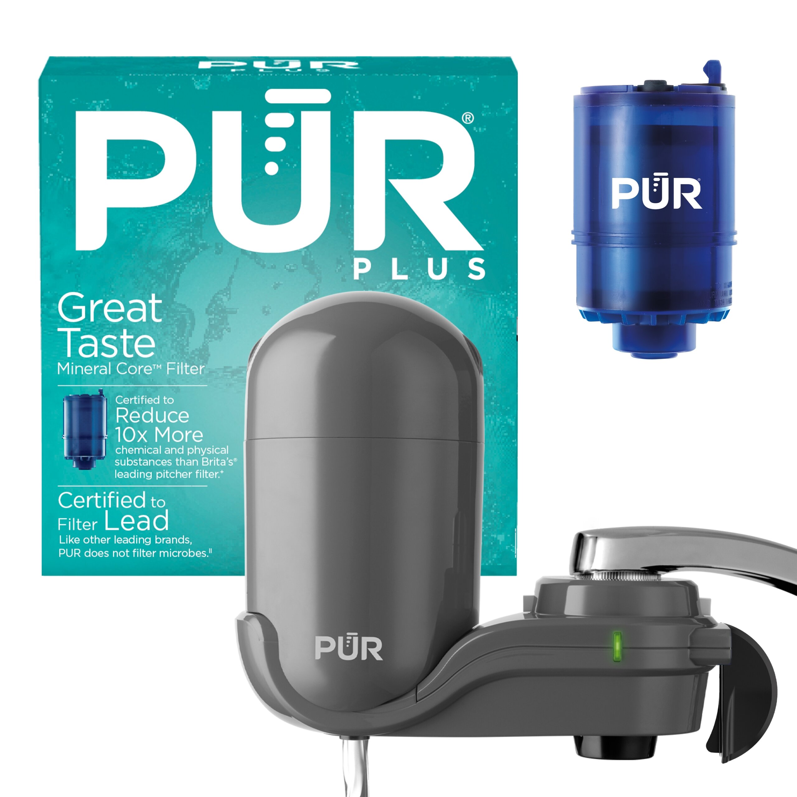PUR PLUS vertical faucet system gray