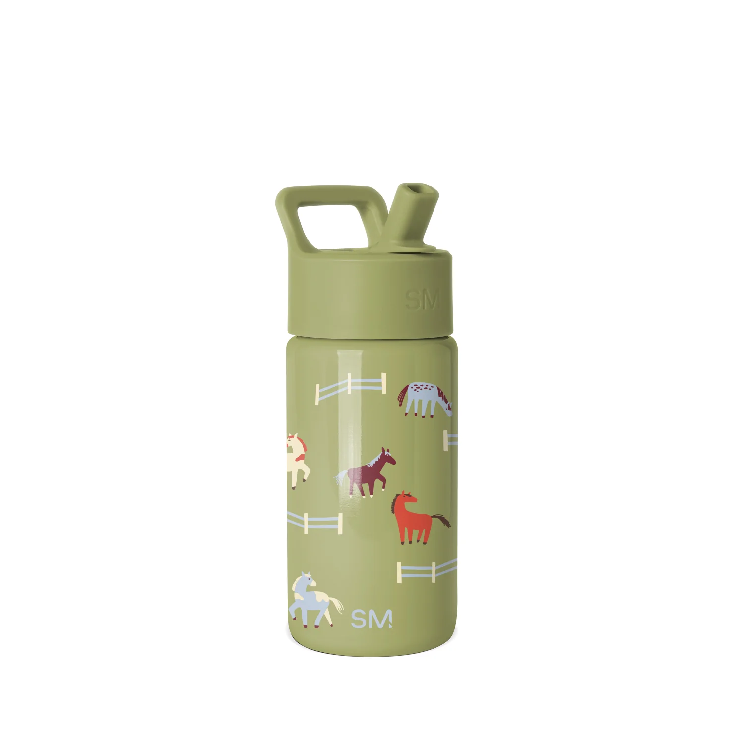 Simple Modern Summit Kids Water Bottle with Straw Lid - 14oz Horse Field