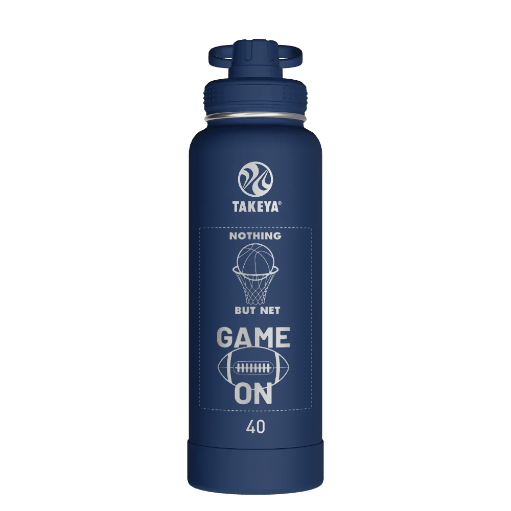 Takeya Actives Water Bottle With Spout Lid - 40oz Midnight - Model 51004-TAKEYA-ACTIVES-WATER-BOTTLE-WITH-SPOUT-LID-CUSTOMIZED-58-40OZ-MIDNIGHT
