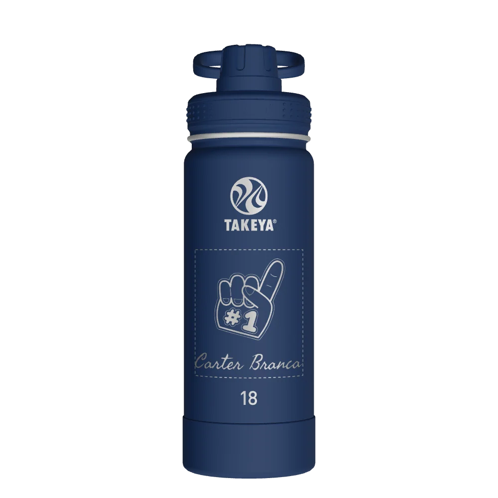 Takeya Actives Water Bottle With Spout Lid - 18oz Midnight - Model 51064-TAKEYA-ACTIVES-WATER-BOTTLE-WITH-SPOUT-LID-CUSTOMIZED-154-18OZ-MIDNIGHT