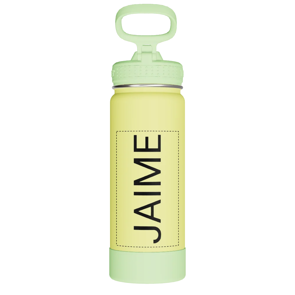 Takeya Actives Kids Glow In The Dark Water Bottle With Straw Lid - 18oz Lightning Green