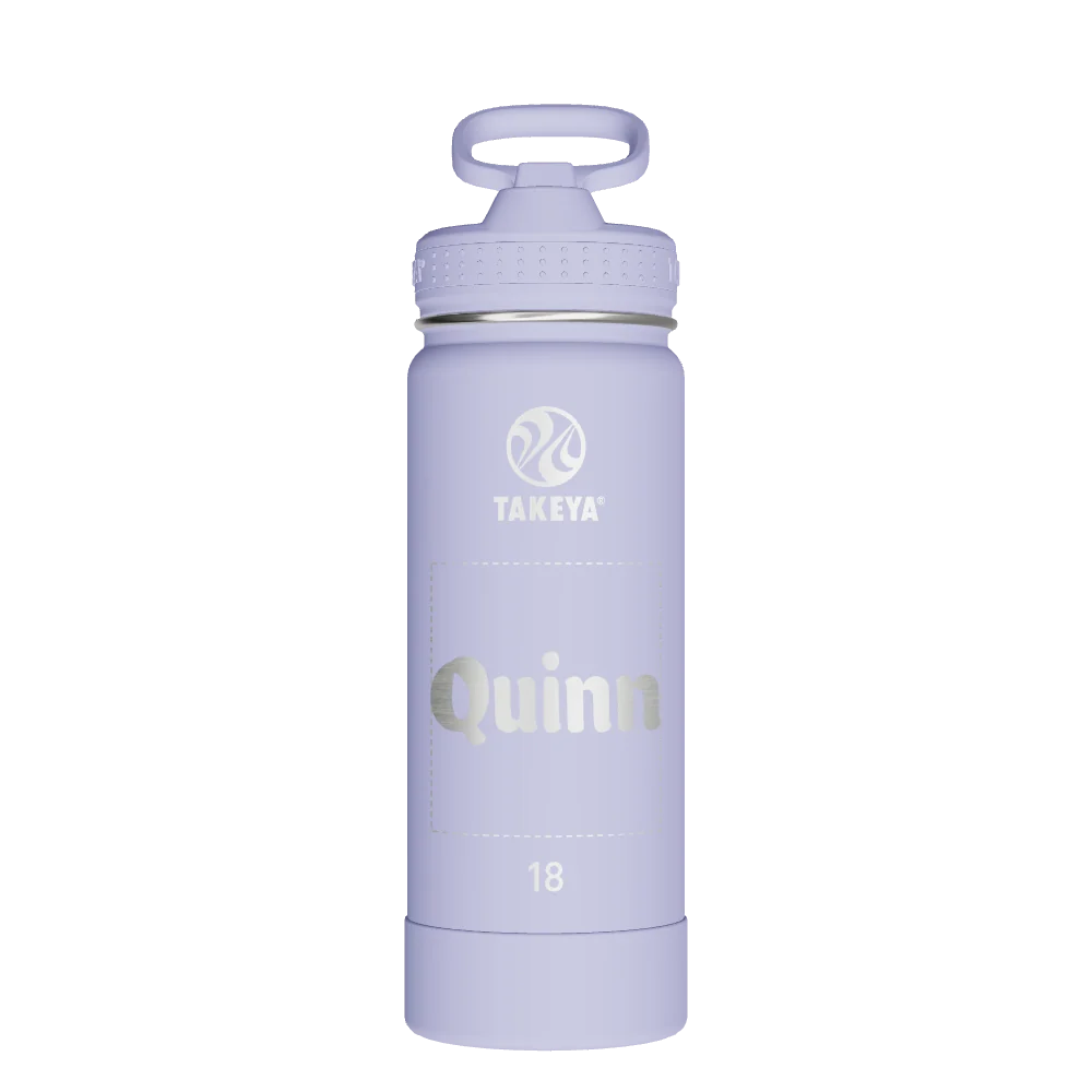 Takeya Actives Water Bottle With Straw Lid - 18oz Lavender Field - Model 51228-TAKEYA-ACTIVES-WATER-BOTTLE-WITH-STRAW-LID-CUSTOMIZED-132-18OZ-LAVENDER-FIELD