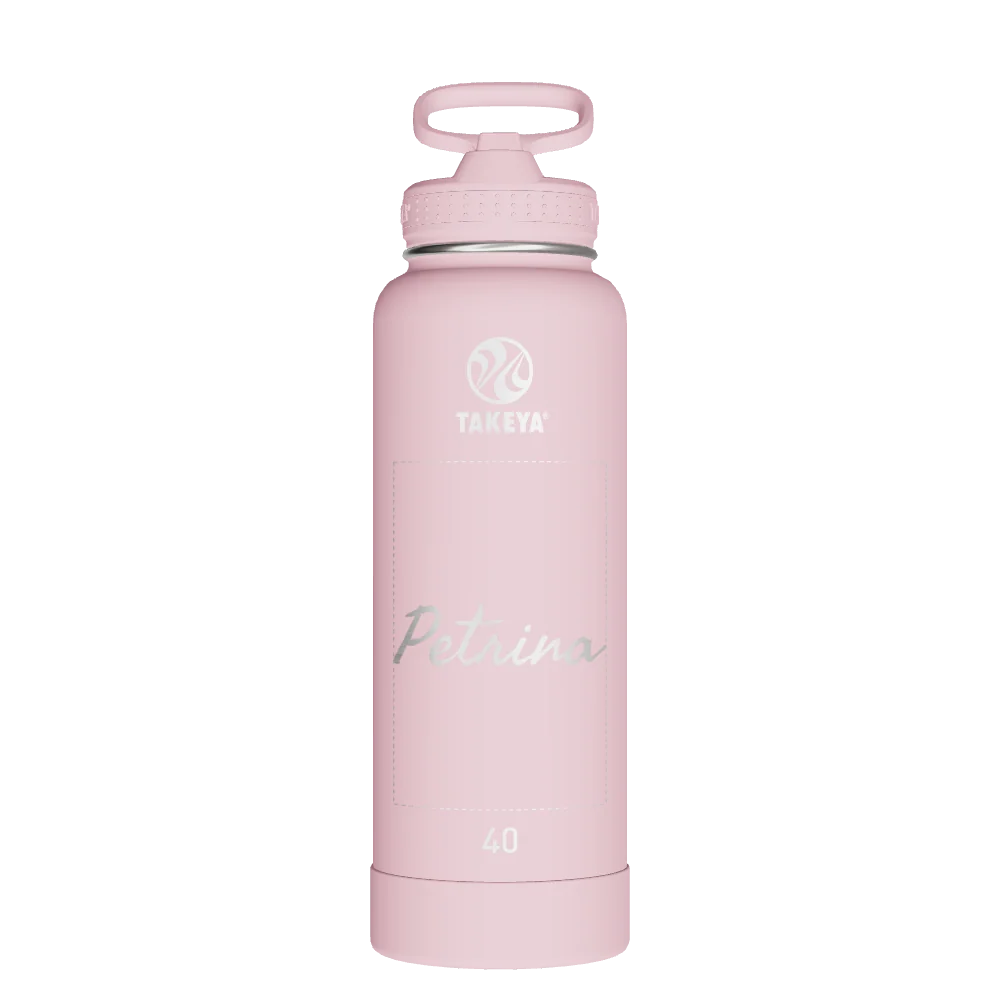 Takeya Actives Water Bottle With Straw Lid - 40oz Blush - Model 52038-TAKEYA-ACTIVES-WATER-BOTTLE-WITH-STRAW-LID-CUSTOMIZED-40-40OZ-BLUSH